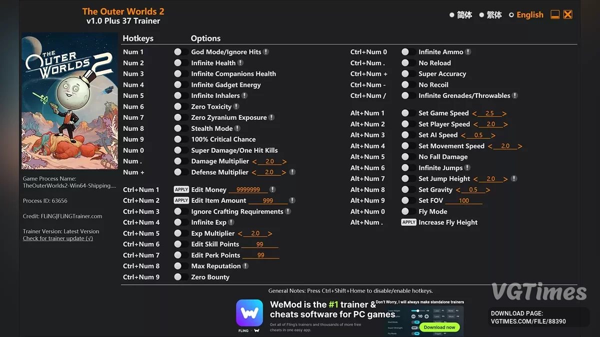 The Outer Worlds 2 — Trainer (+37) [1.0]