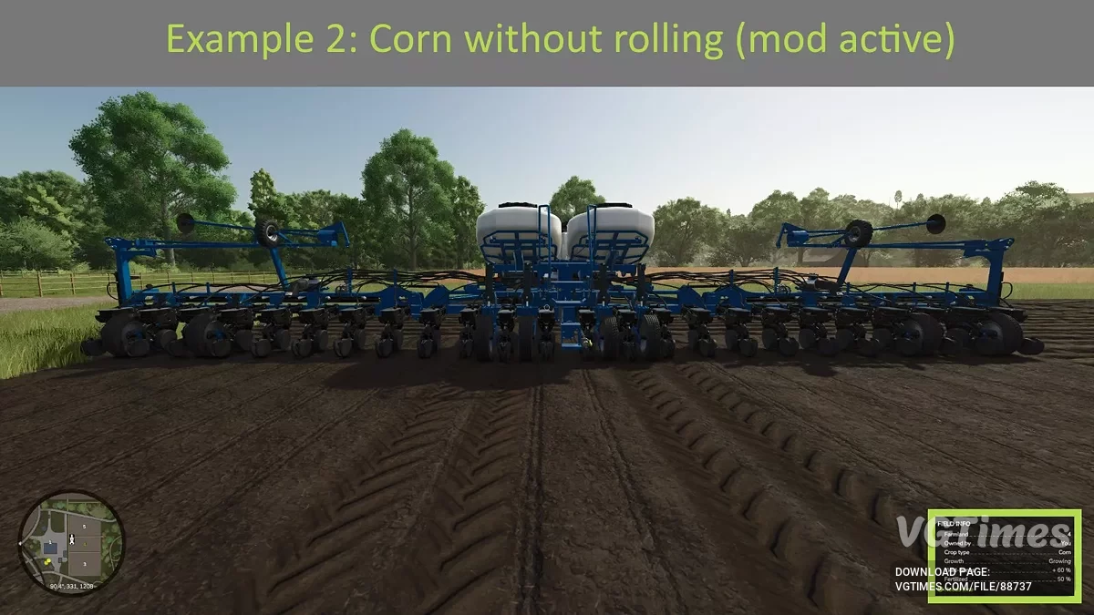 Farming Simulator 25 — Não é necessário rolar o campo após a semeadura