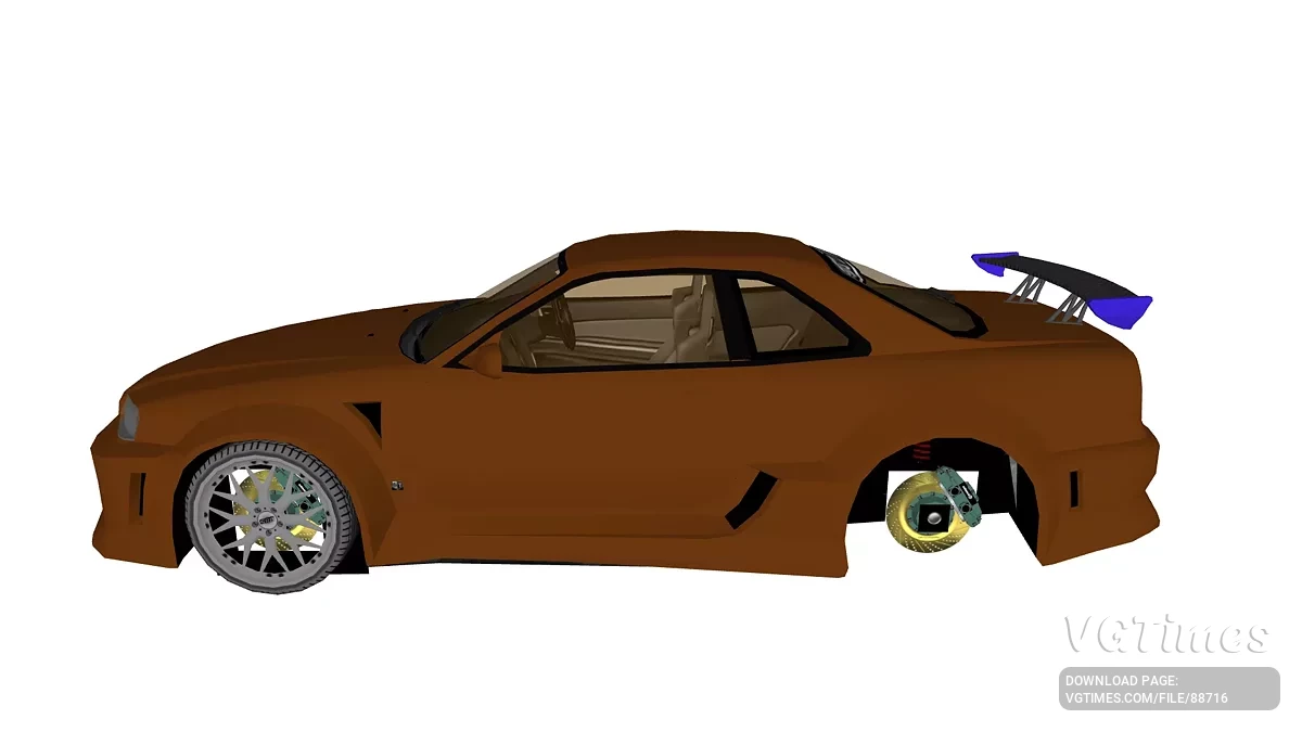 Simple Car Crash Physics Sim — Nissan Skyline R34