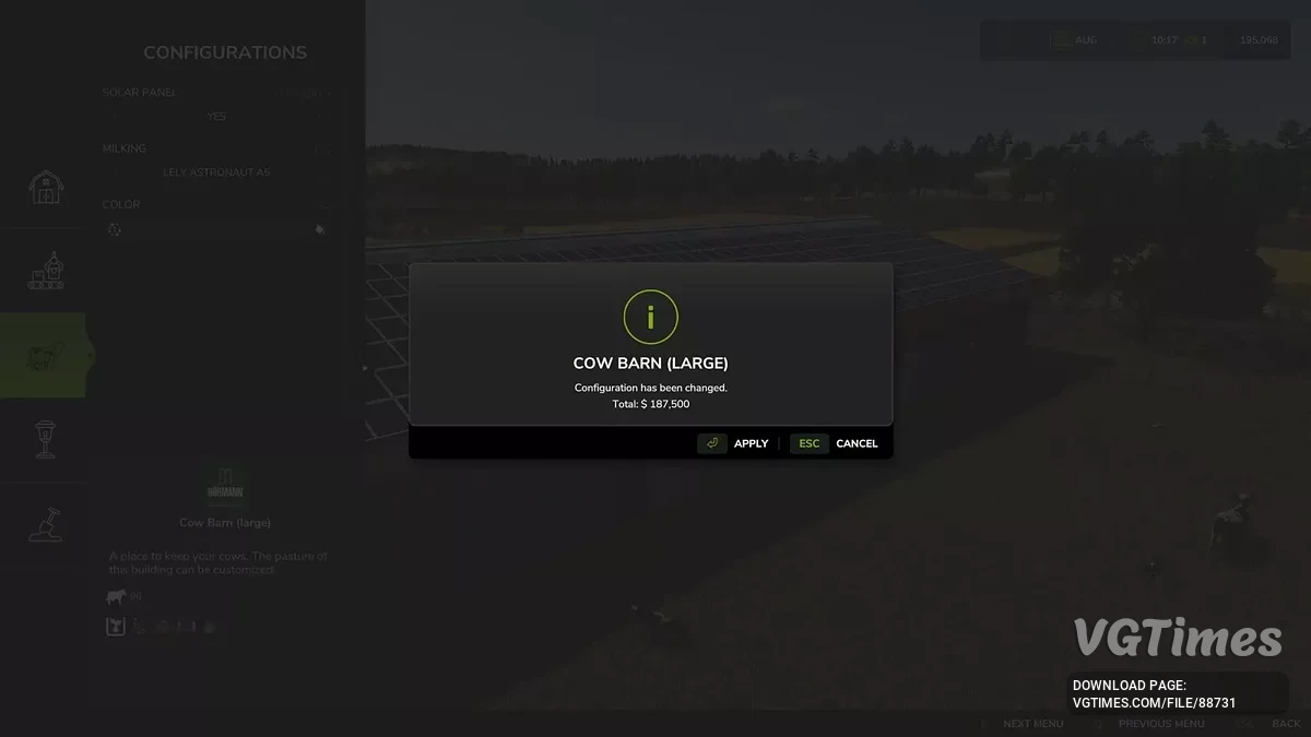 Farming Simulator 25 — İnşaat Ekranı İyileştirmesi