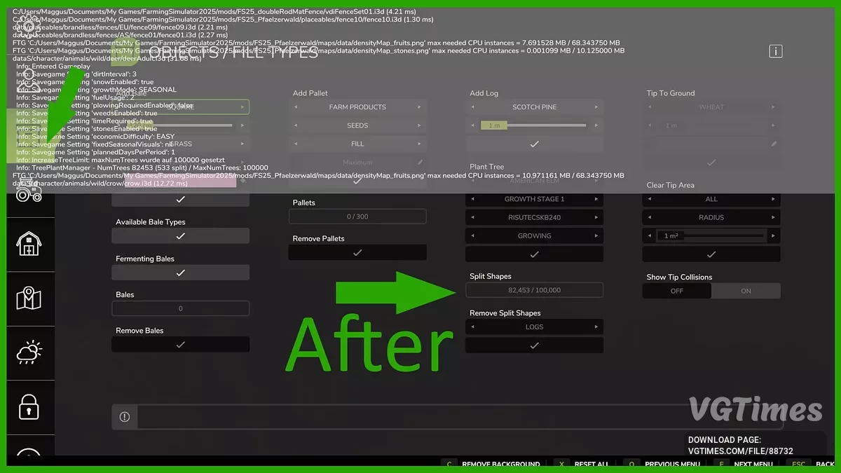 Farming Simulator 25 — Збільшений ліміт дерев