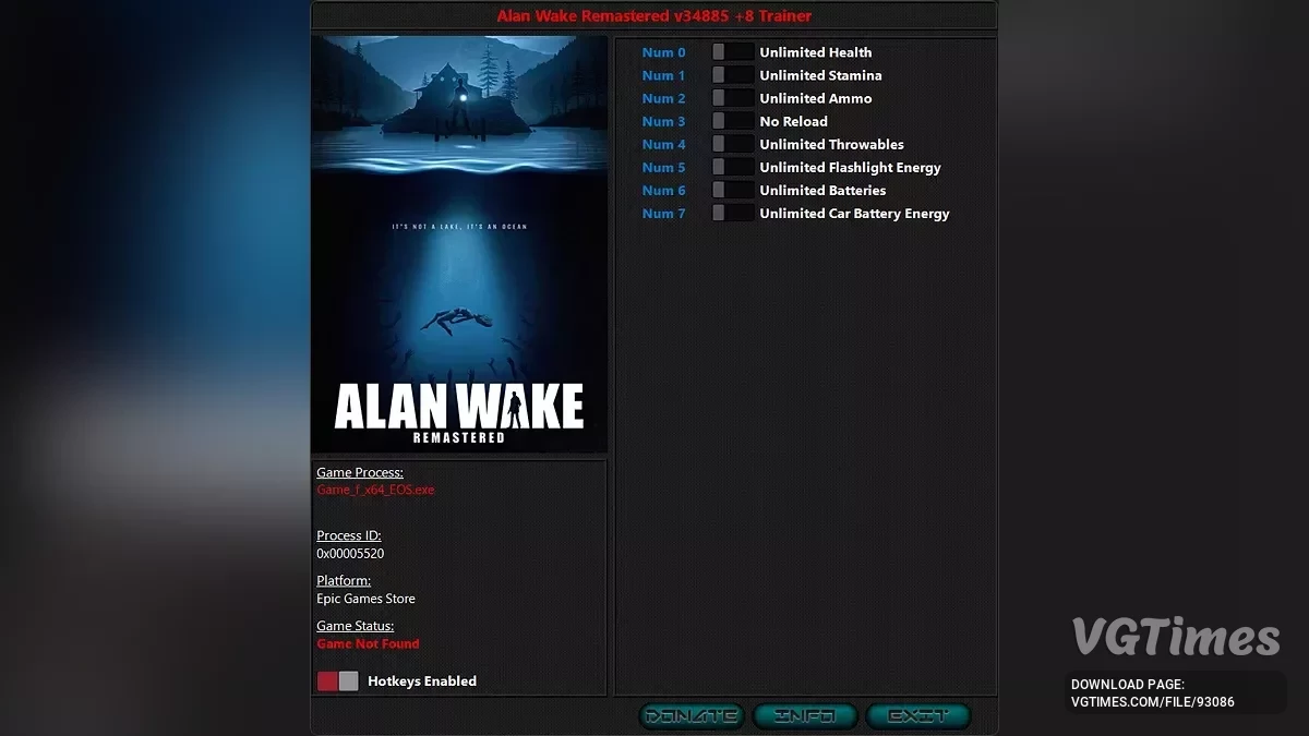 Alan Wake Remastered — Pelatih (+8) [1.33]