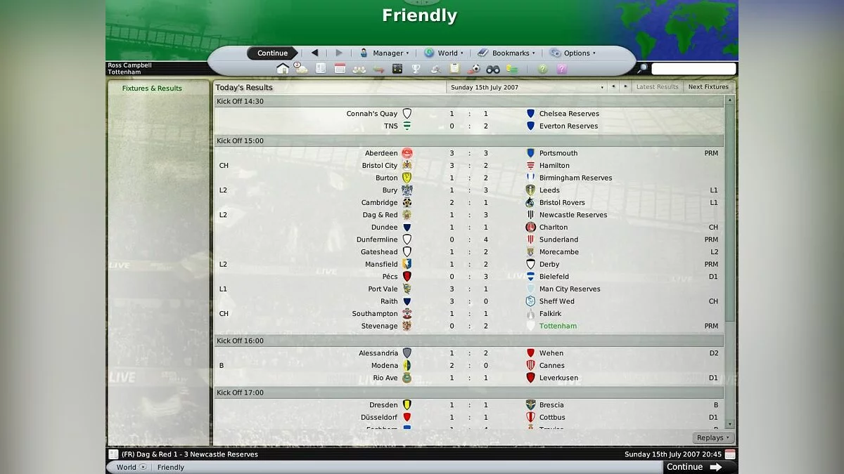 Скріншоти з Football Manager 2008