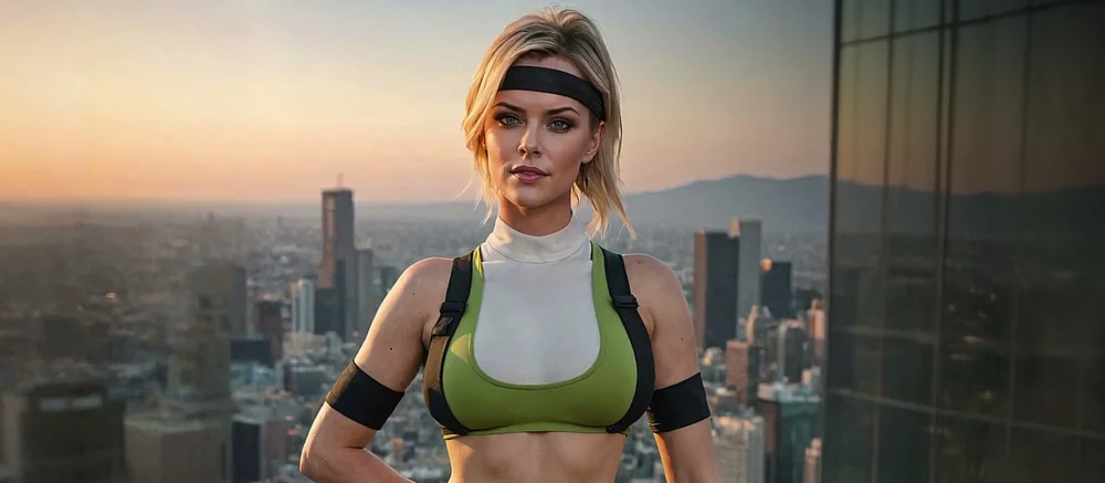 Косплеєрша розділу Соню Блейд з Mortal Kombat