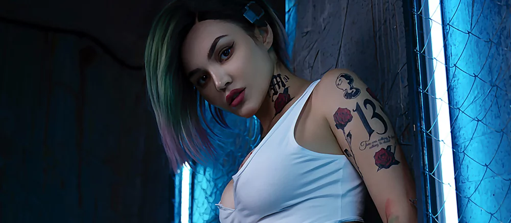 Косплеєрша розділу Джуді з Cyberpunk 2077