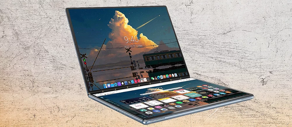 Китайці показали ноутбук без клавіатури — тільки два екрани