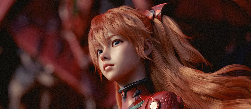 Показана вражаюча модель реалістичної Аски з Євою-02 з «Євангеліона». Так міг би виглядати фільм