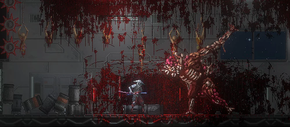 一款设定在太空站上的2D武士砍杀游戏《Katanaut》即将登陆Steam——您现在可以免费试玩！