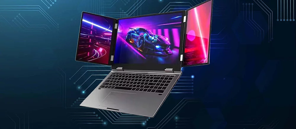 В Китаї випустили ноутбук з нестандартною трьохекранною компоновкою