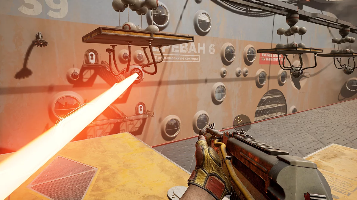 On the conveyors, the major will be fired at by lasers