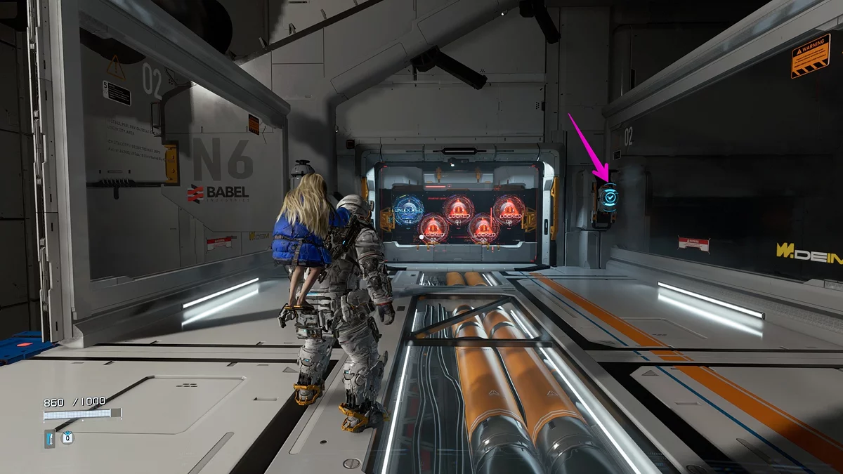 The first mechanism is to the right of the door, then you need to find four more