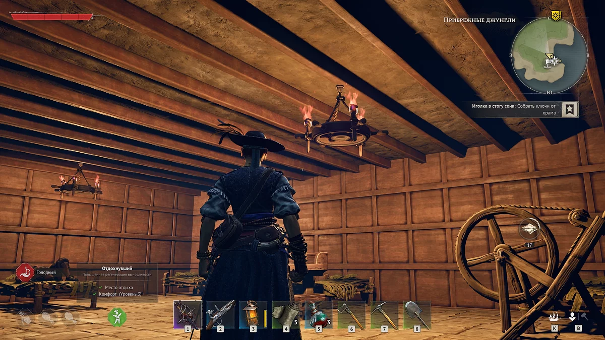 Torches under a wooden ceiling—totally safe... but only in the game