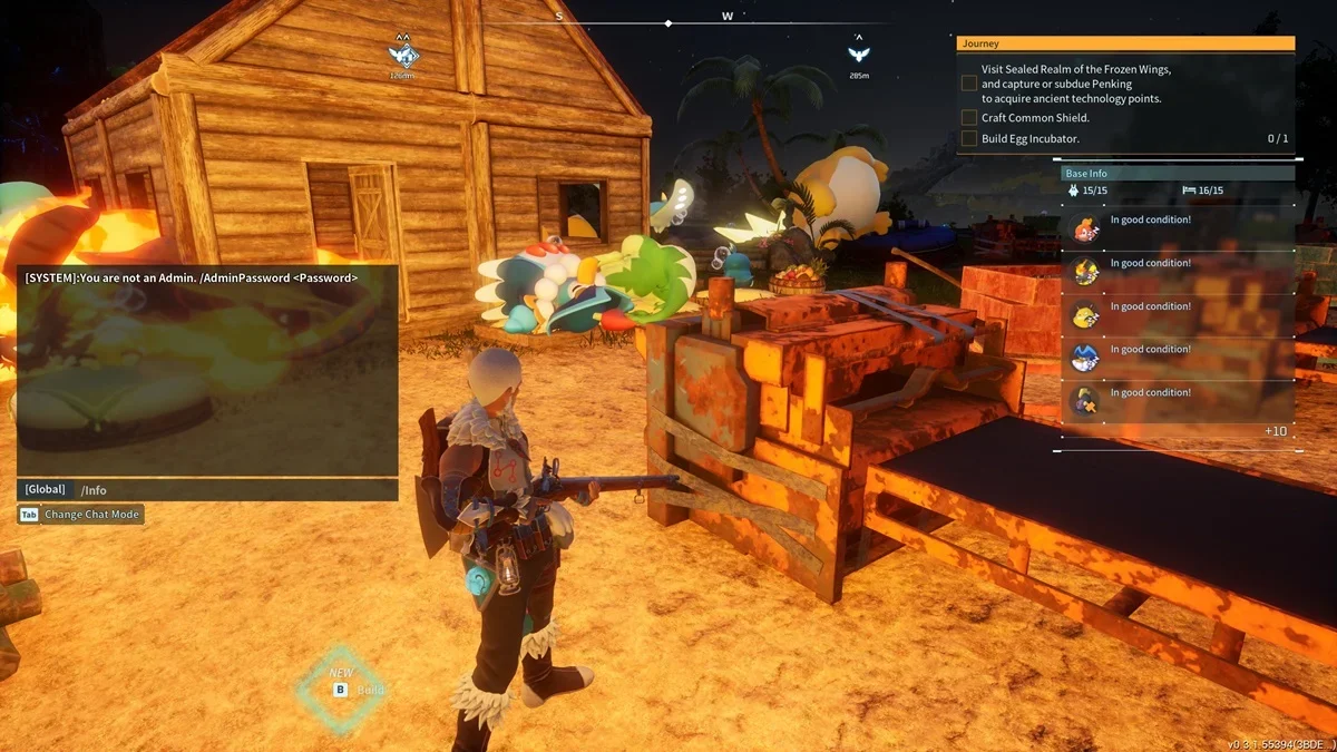 Enter console commands in the chat box