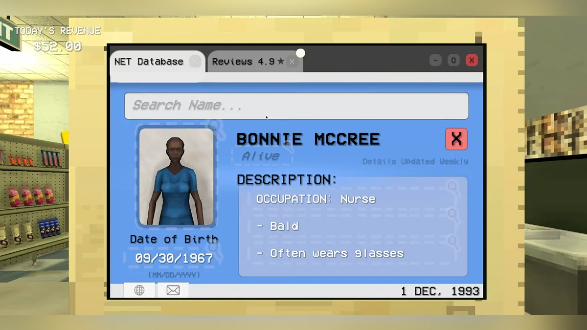Checking a visitor's document against the database