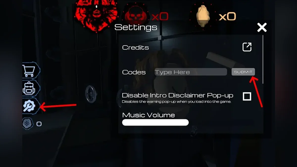 The code redemption window in Pressure