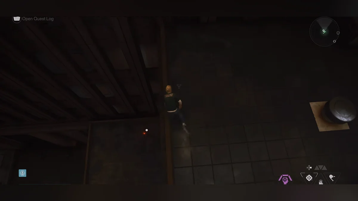 Drop down behind the Camera from the roof