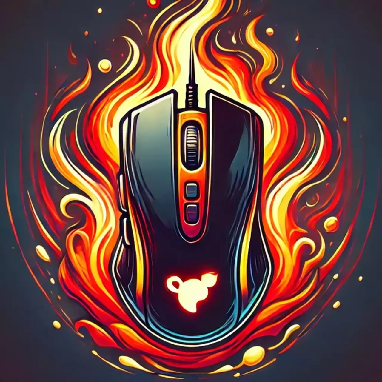 Mouse Gamer Pega Fogo, Queima Buraco na Mesa — Foto