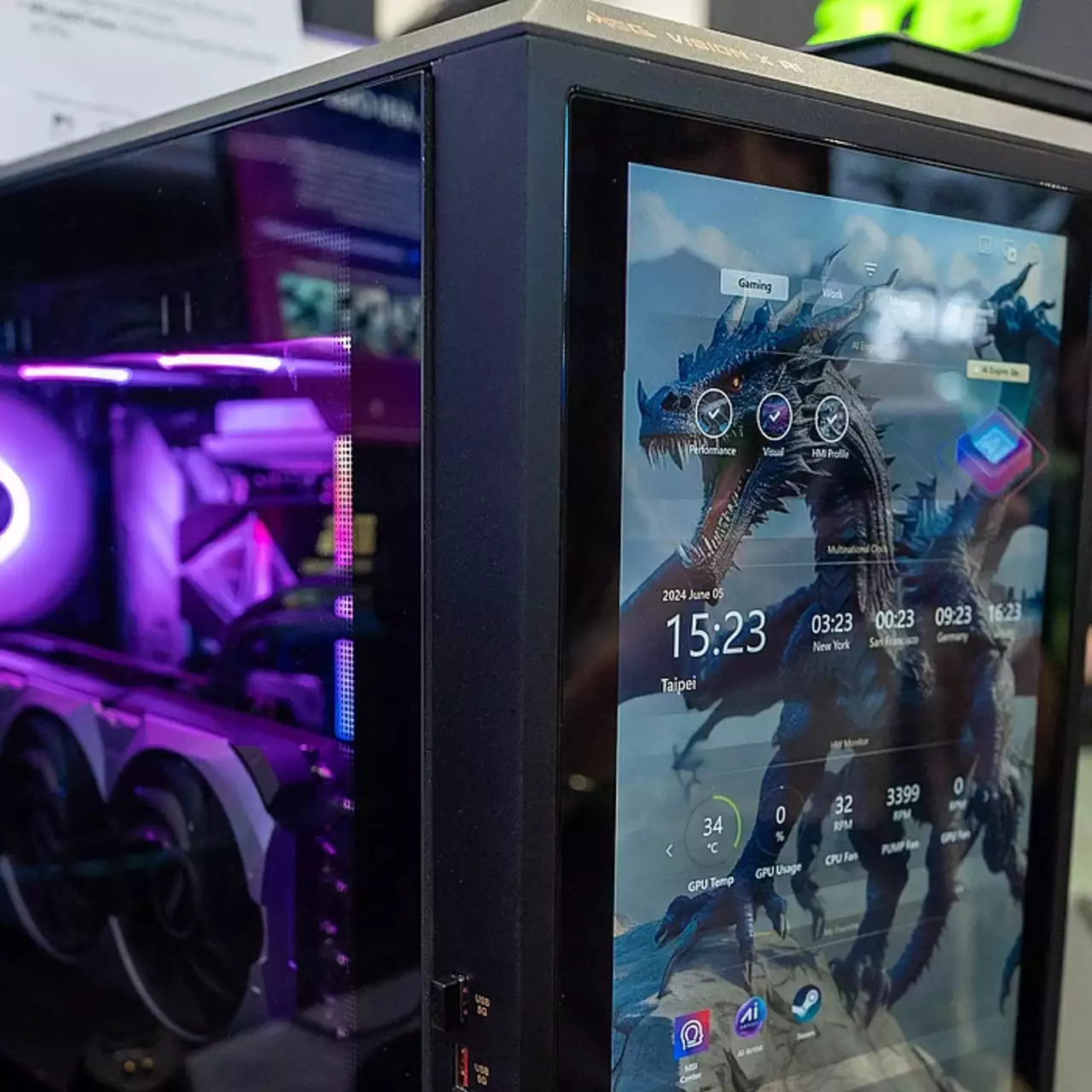 MSI представила ігровий ПК MEG VISION X AI Phantom з RTX 5080 та сенсорним дисплеєм на корпусі MSI представила ігровий ПК MEG VISION X AI Phantom з RTX 5080 та сенсорним дисплеєм на корпусі
