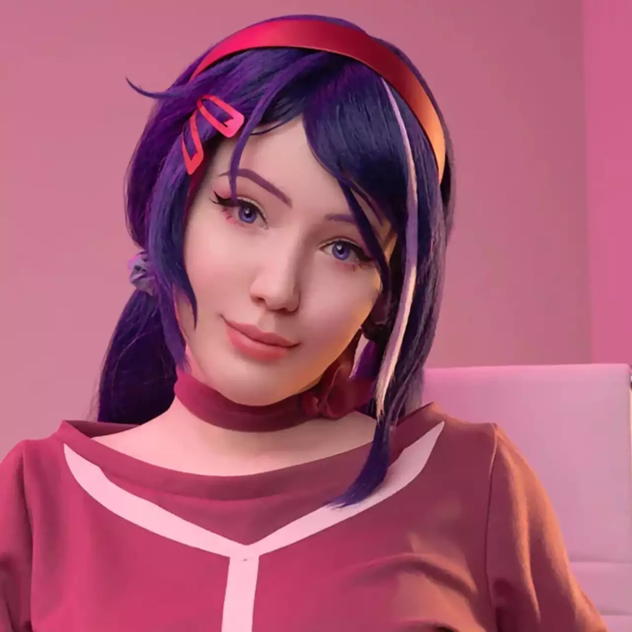Lada Lyumos cosplays as Mita from MiSide