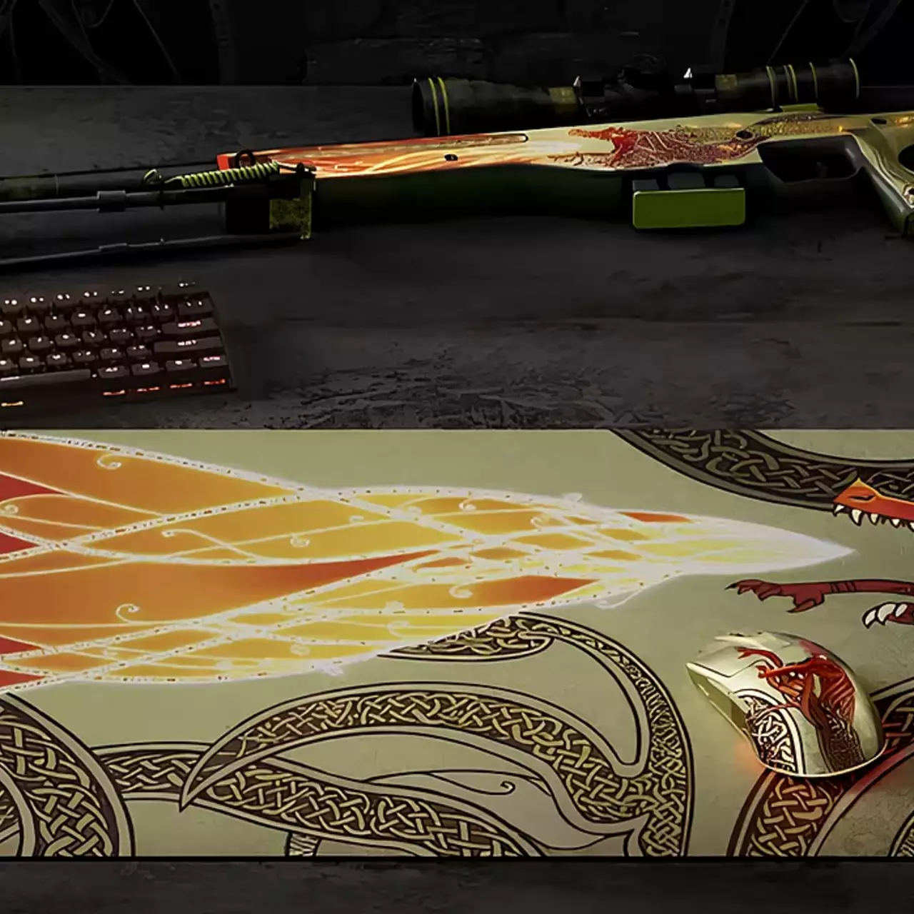 Легендарний скин AWP Dragon Lore «матеріалізувався» в миші та килимку від SteelSeries