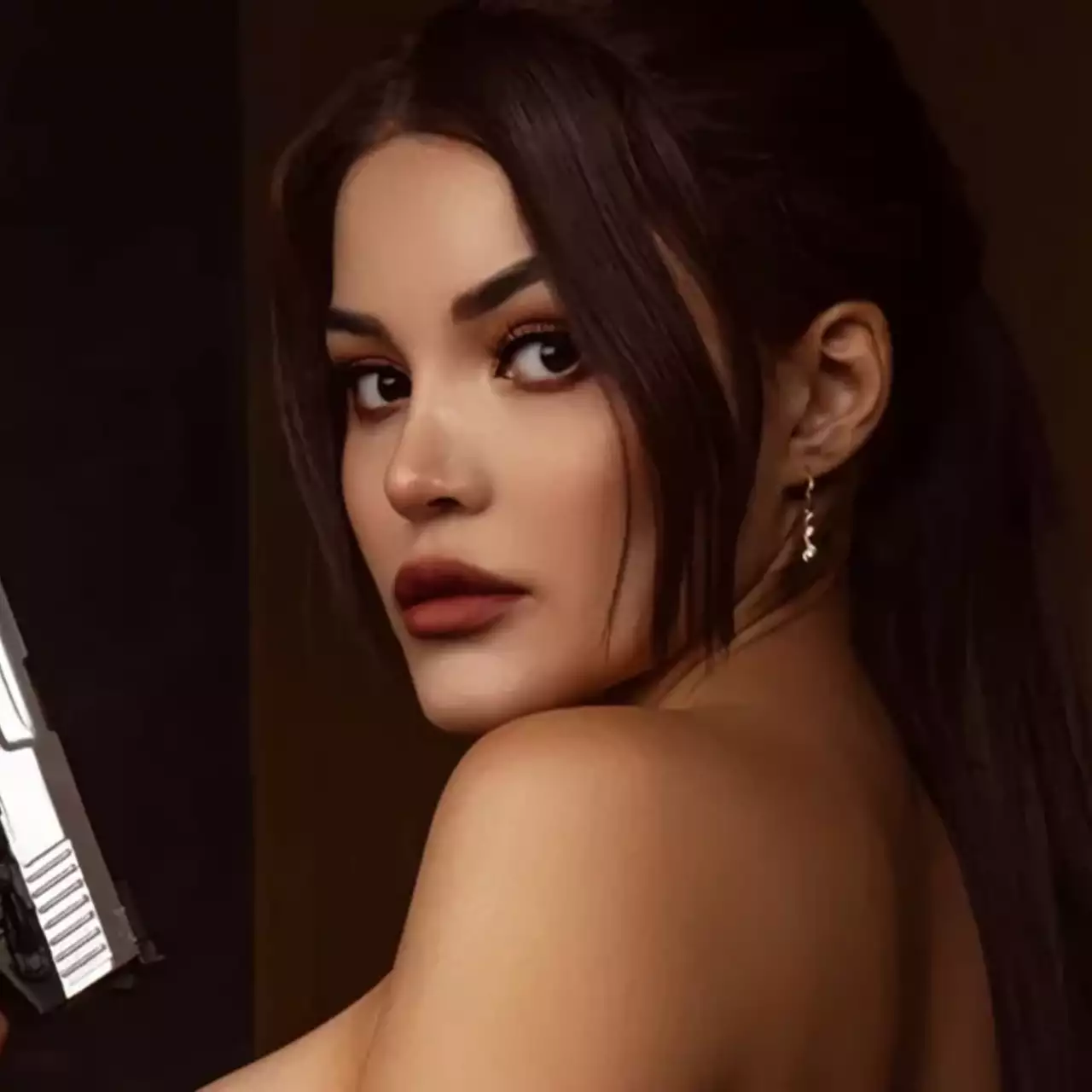 Kalinka Fox Cosplays as a Nude Lara Croft from Tomb Raider