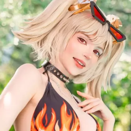 PeachMilky Cosplays as Burnice from Zenless Zone Zero