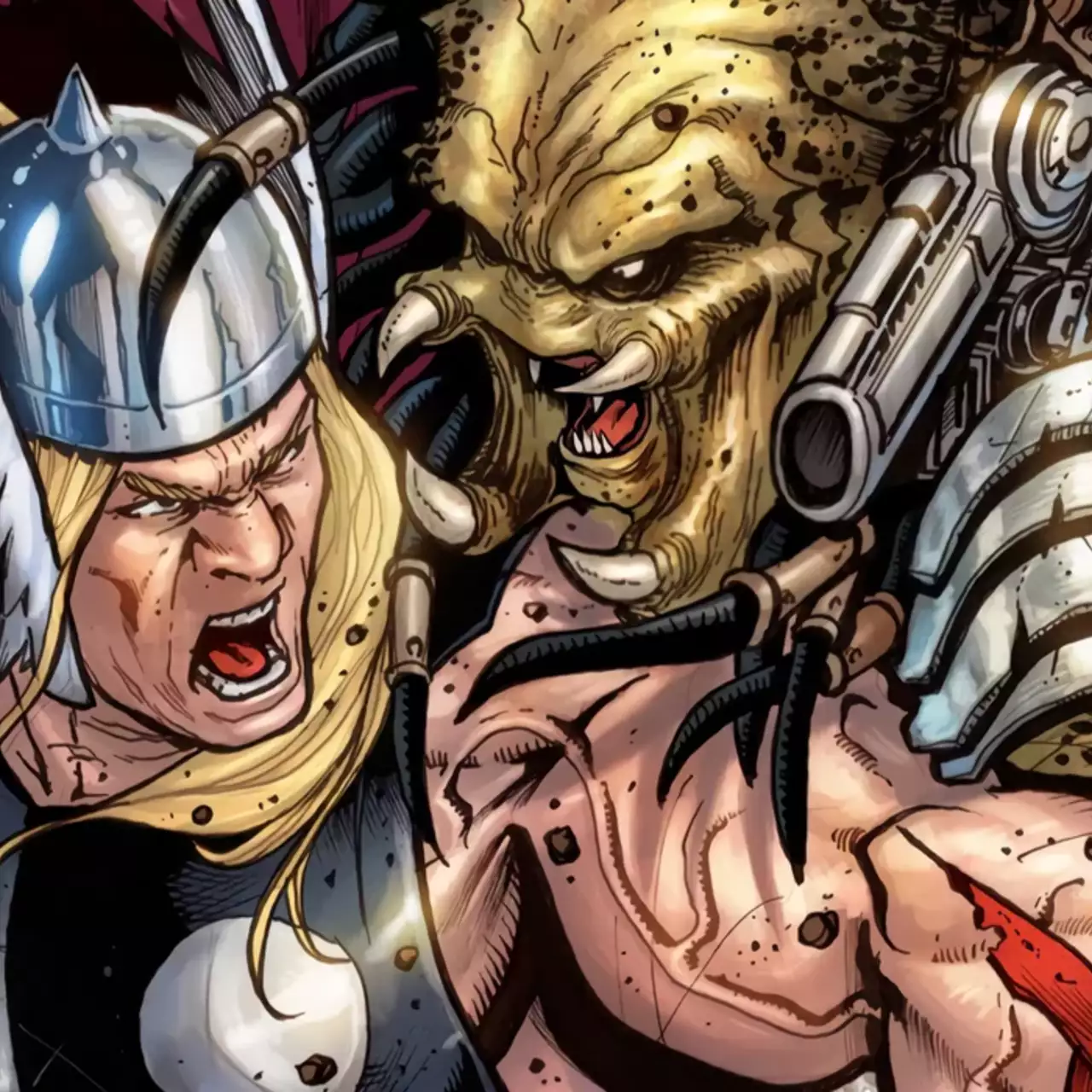 Marvel показала битви Хижака з Тором і Блейдом. З'явилися нові зображення кросовера Marvel показала битви Хижака з Тором і Блейдом. З'явилися нові зображення кросовера