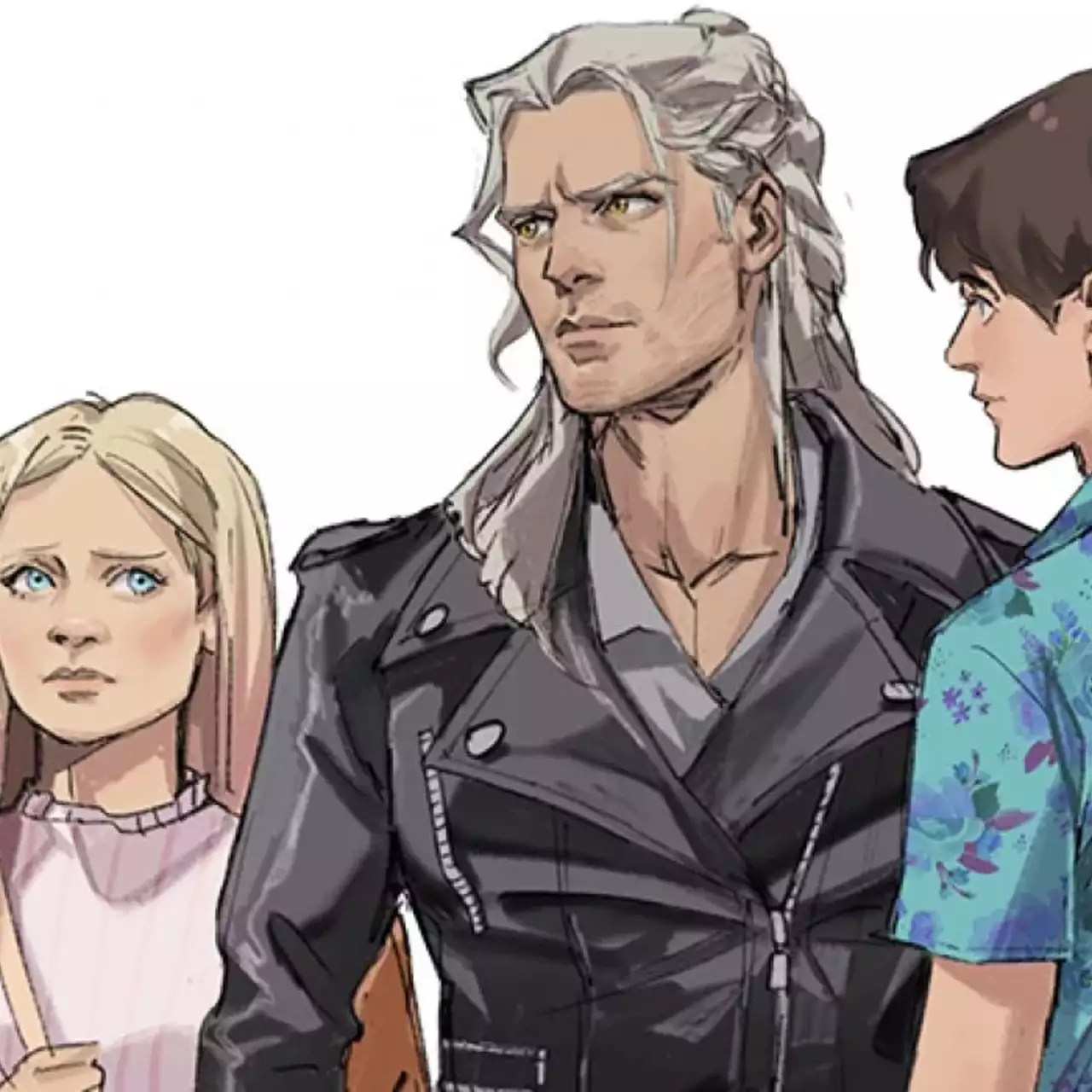 Геральт, Цири и Йен попали в наш мир. Художник перенес героев «Ведьмака» в современность