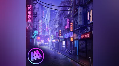 AAA Dynamic Scenes - Cyber Chinatown Alley Dynamic Scene (PS4, PS5)