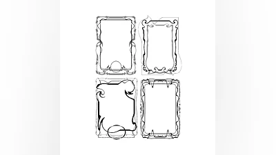 Black and white vector frames for text formatting, №1