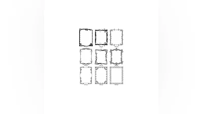 9 black and white vector frames for decoration