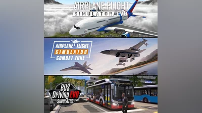 Airplane Flight Simulator : EVO & Combat Zone + Bus Driving Simulator : EVO Bundle (PS4, PS5)