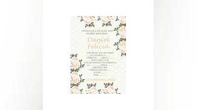 Template of the invitation to the wedding "Trandafir" №