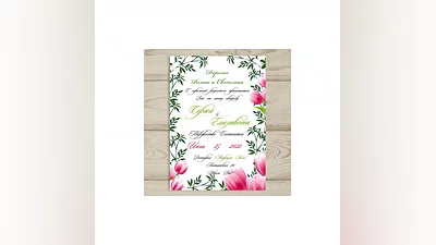 Template of the invitation to the wedding "Tulip" №10