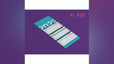 Quarterly calendar grid 2022 in vector RU|EN