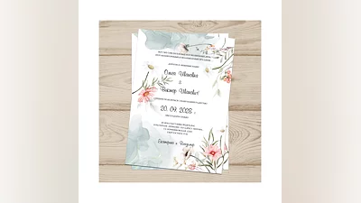 Template of the invitation to the wedding  №500