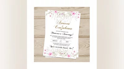 Template of the invitation to the wedding  №502