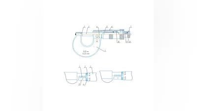 Drawing of micrometer MK in the program Compass 3D