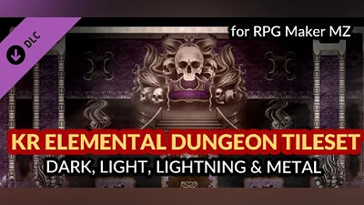 RPG Maker MZ - KR Elemental Dungeon Tileset - Dark Light Lightning Metal Bundle
