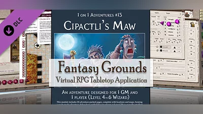 Fantasy Grounds - PFRPG Compatible Adventure: Cipactli's Maw - One on One Adventure #15 Bundle