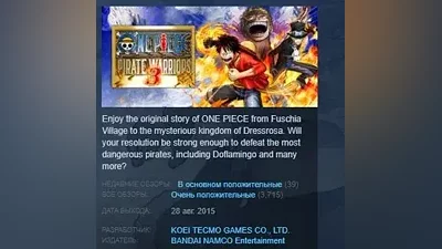 One Piece Pirate Warriors 3 STEAM KEY RU+CIS LICENSE